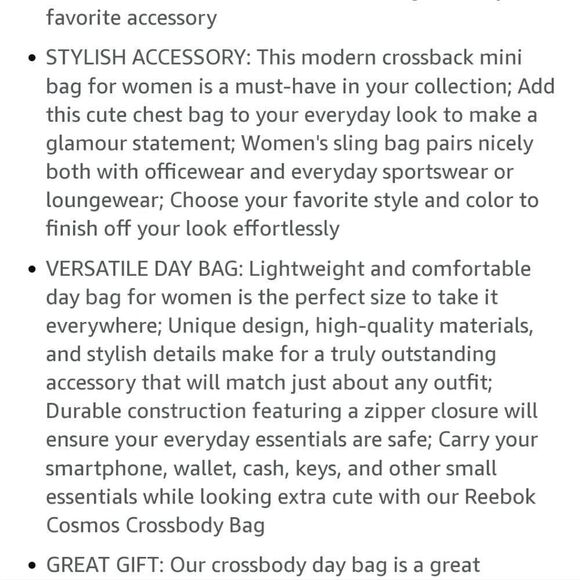 Reebok Black Cosmos Crossbody/ Backpack Bag - Picture 6 of 7